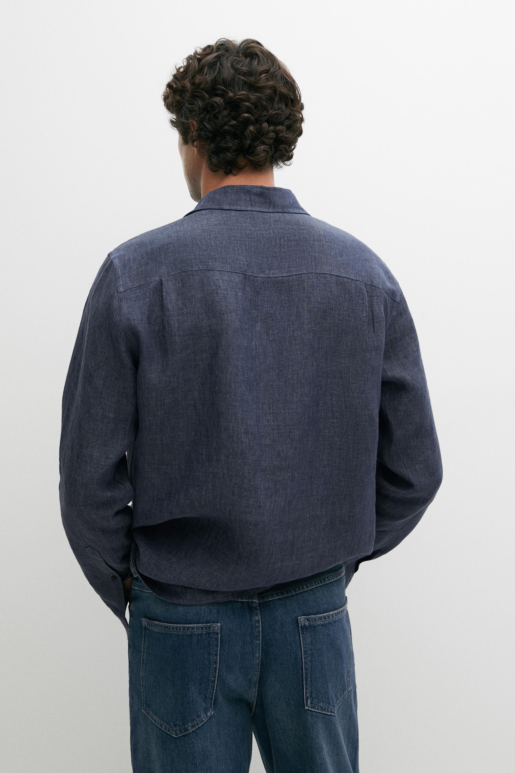 100% linen shirt with pocket